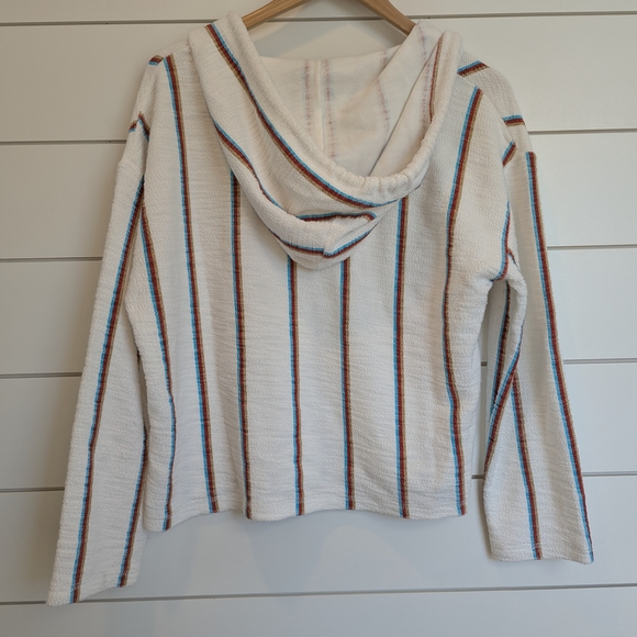 Ocean Drive Beach Sweatshirt Women's Medium Hoodie Stripes Surf Bum - Picture 5 of 6